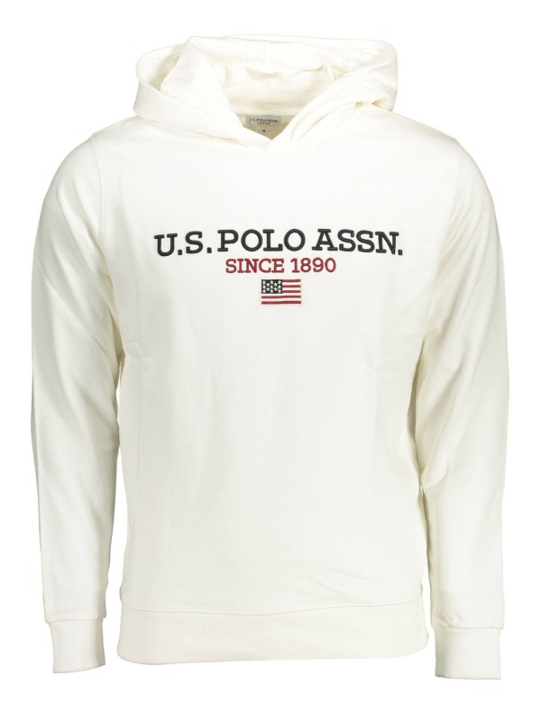 U.S. POLO FELPA SENZA ZIP UOMO BIANCO