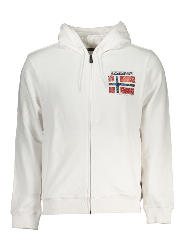 NAPAPIJRI FELPA CON ZIP UOMO BIANCO