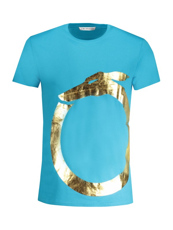TRUSSARDI T-SHIRT MANICHE CORTE UOMO AZZURRO