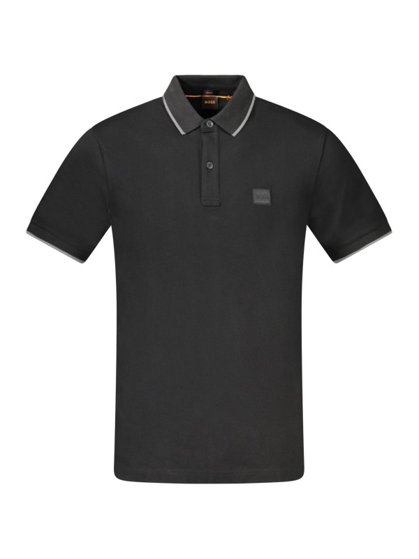 HUGO BOSS POLO MANICHE CORTE UOMO NERO