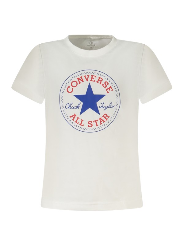 CONVERSE T-SHIRT MANICHE CORTE BAMBINO BIANCO