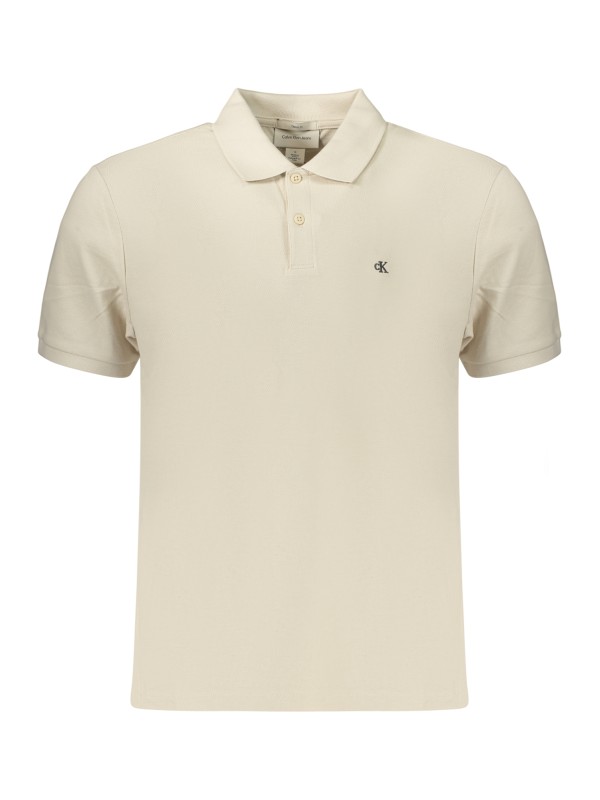 CALVIN KLEIN POLO MANICHE CORTE UOMO BEIGE